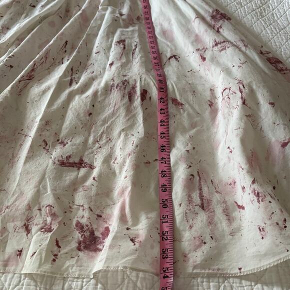 TEXTILE ELIZABETH & JAMES Peasant Dress Splatter Bone/Maroon SzM Cottage Prairie - Picture 7 of 9